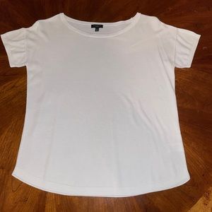 Talbots White Knit Short Sleeve Tee PS